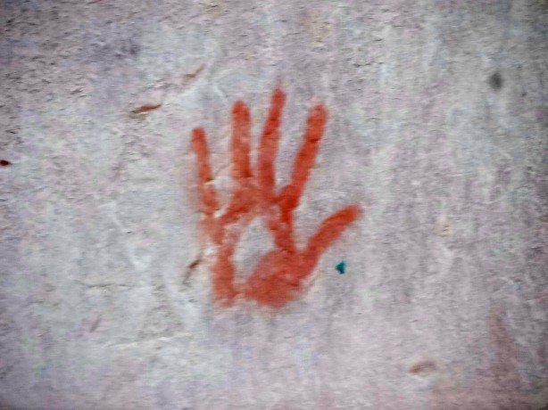 A hand print, many thousands of years old.